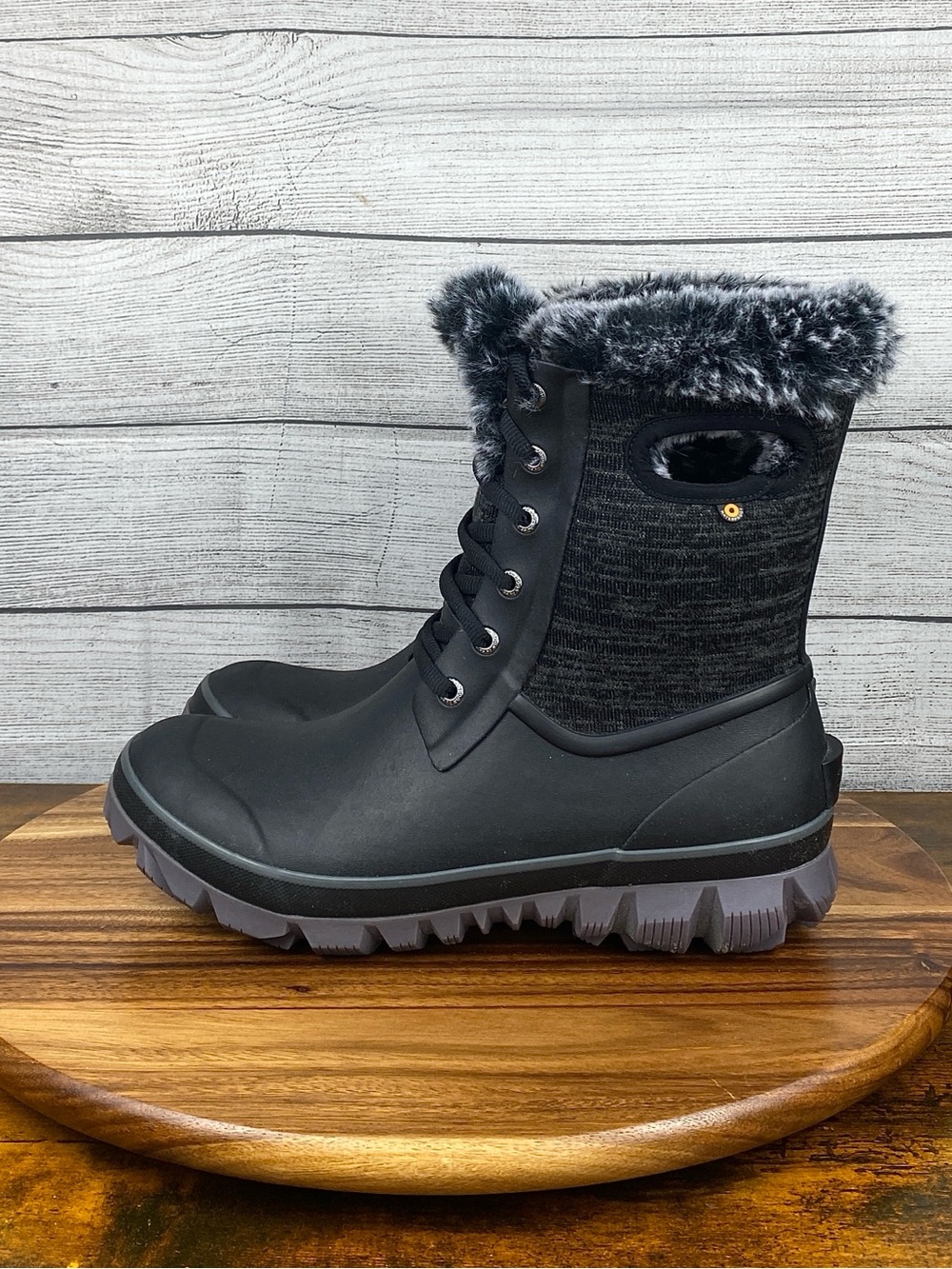BOGS Arcata Knit Women’s Snow Boots Waterproof Faux Fur Lined Shoe Size 12